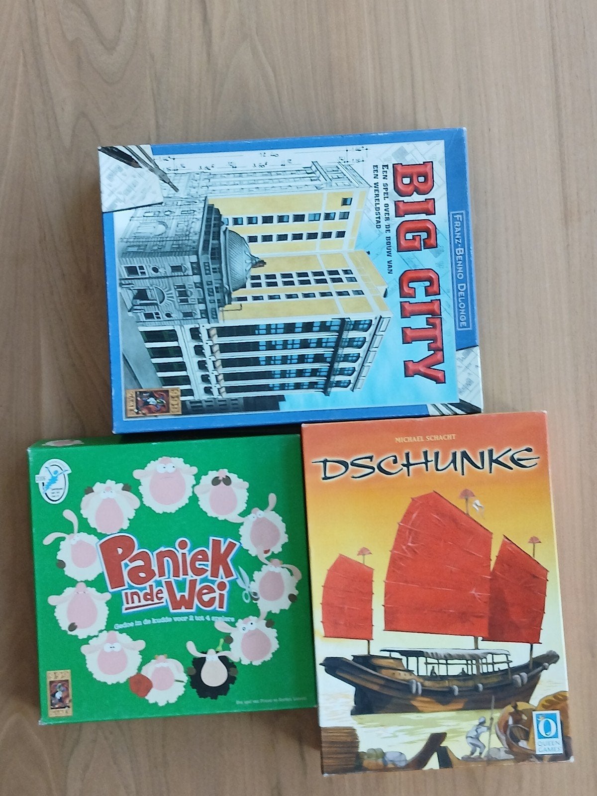 3 spellen Dschunke, Big City, Paniek in de Wei, Ophalen, Zo goed als nieuw