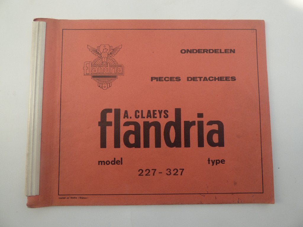 LISTE DES PIÈCES DU MODÈLE FLANDRIA 227-327, Enlèvement ou Envoi, Utilisé