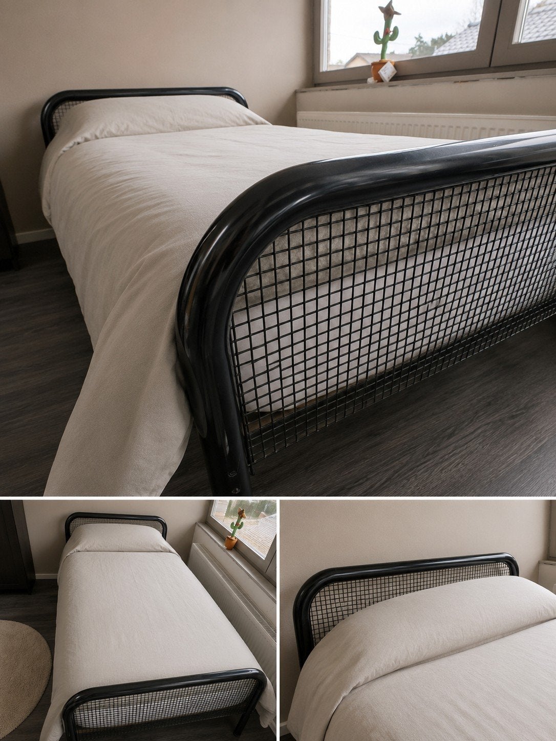 Zwarte slaapkamer bed 120cm  en kleerkast, Ophalen