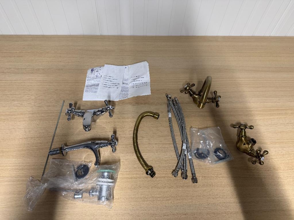 4 MONET kranen – 2x chroom + 2x brons / landelijke stijl, Enlèvement, Neuf, Chrome, Lavabo