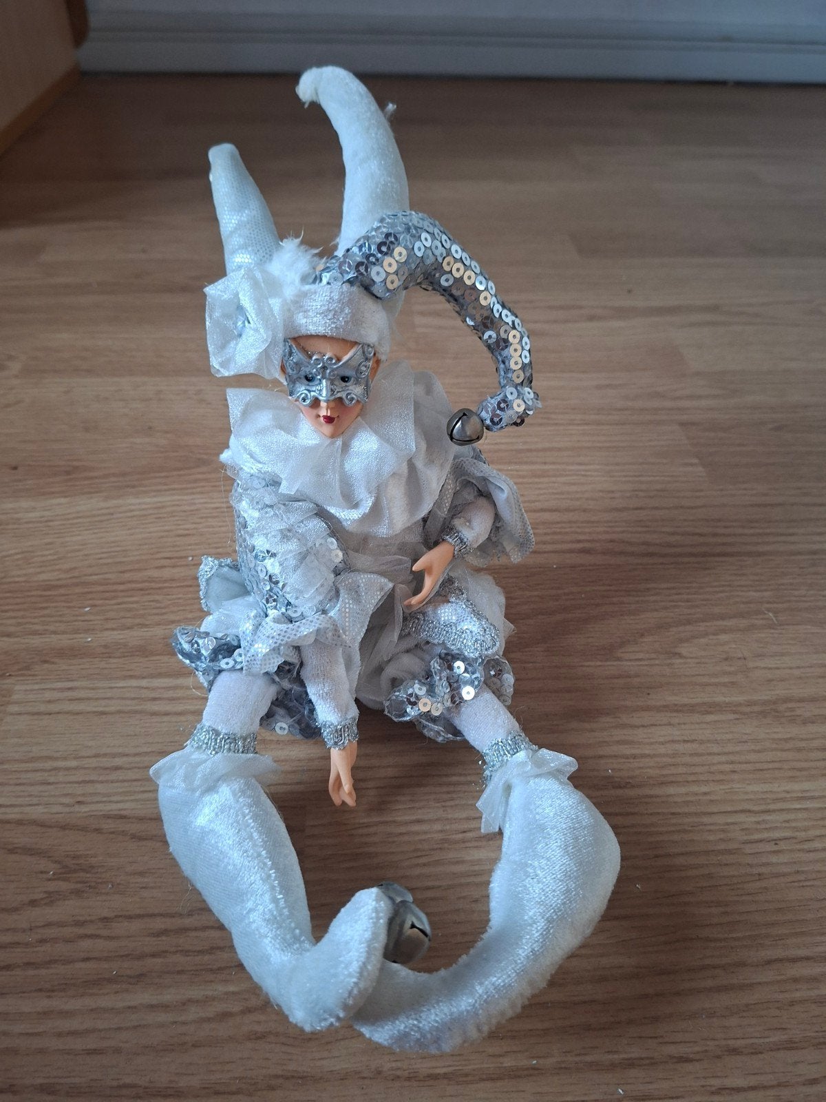 Zittende harlequin kerst, 17cm hoog, Ophalen of Verzenden