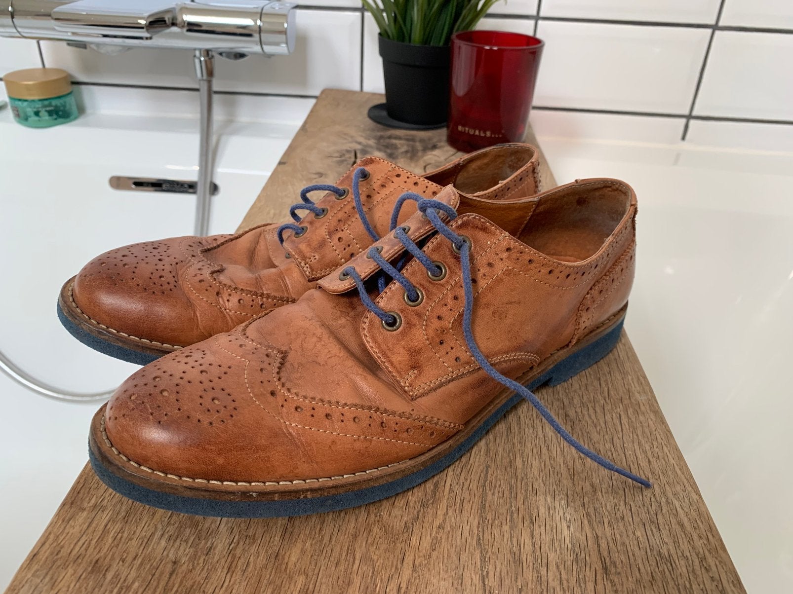 River woods - lederen veterschoen - Cognac maat 38, Ophalen of Verzenden, Zo goed als nieuw