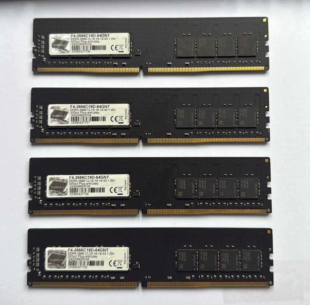 G.Skill DDR4 - 4x 32Gb, Computers en Software, RAM geheugen, Ophalen of Verzenden, Zo goed als nieuw, DDR4