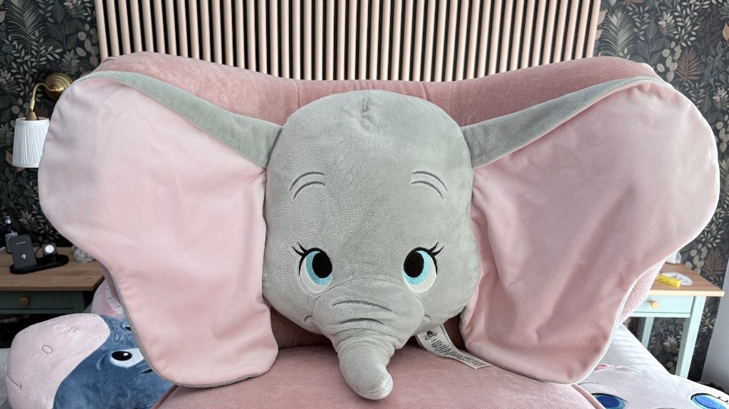 Disney Store Gros coussin Tête de Dumbo, Enlèvement ou Envoi, Autres personnages, Comme neuf, Peluche