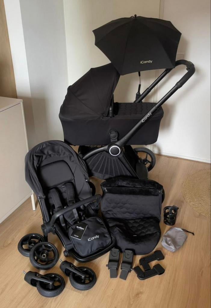 iCandy Core Black 2 in 1 kinderwagen complete bundel, Enfants & Bébés, Poussettes & Combinaisons, Enlèvement, Comme neuf, Poussette