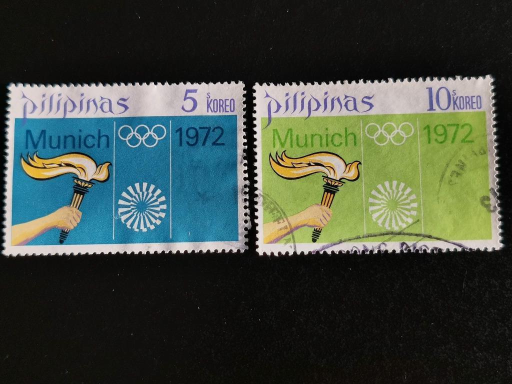 Philippines 1972 - sports - Jeux olympiques de Munich, flamb, Enlèvement ou Envoi, Affranchi, Asie du Sud Est