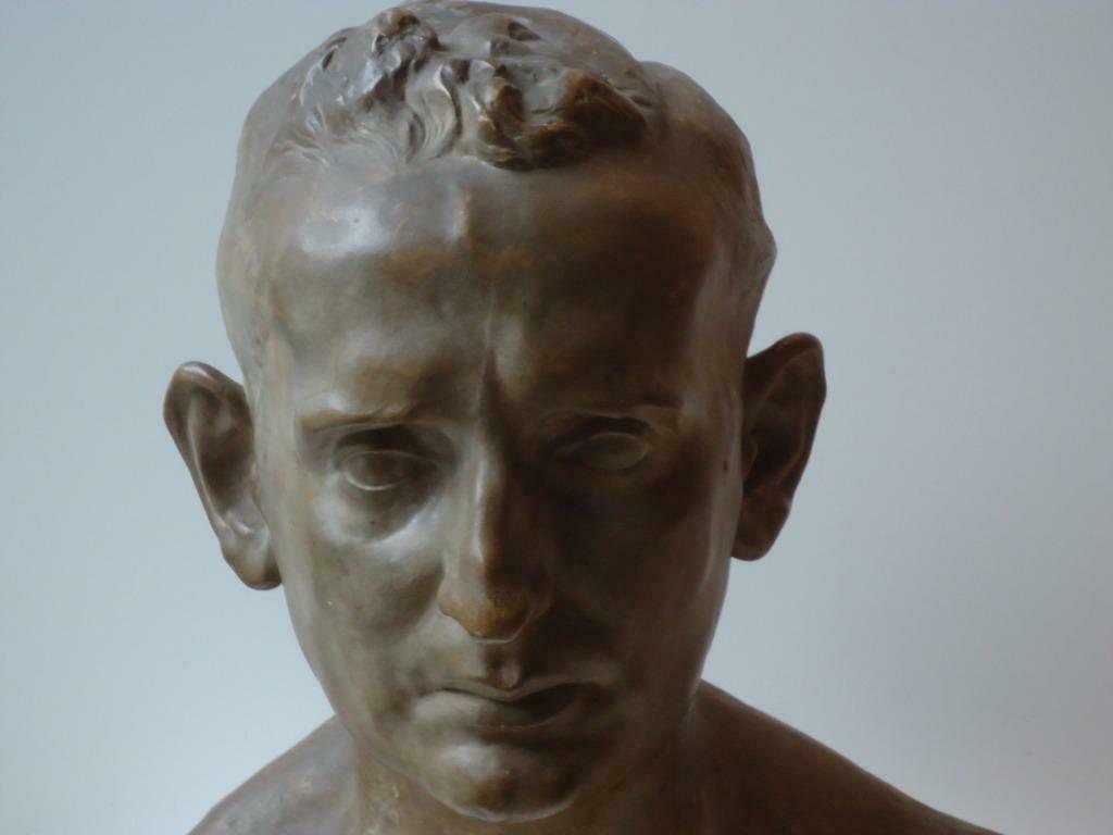 MARCEL RAU  °1886-1966 buste tête en terre cuite homme signé, Enlèvement