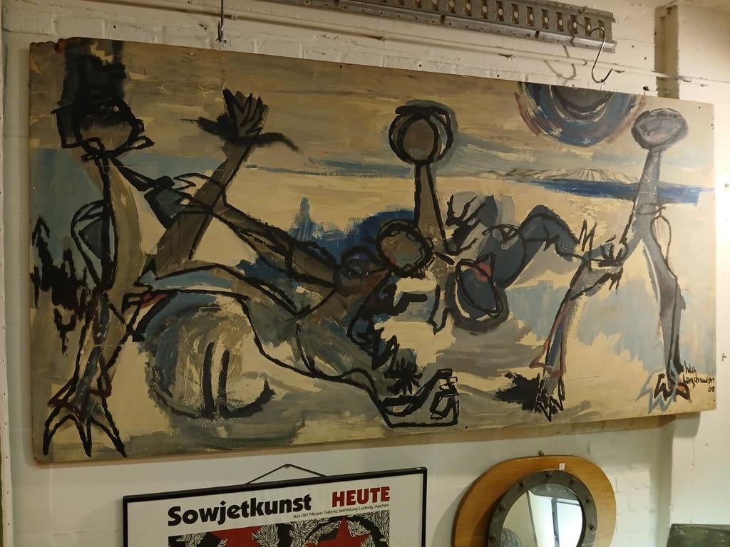 Vintage expressionistisch schilderij 1968 Jules Verschuuren, Antiek en Kunst, Ophalen