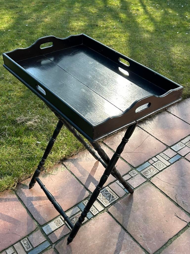Bijzettafel/dienblad (antiek), Ophalen, Gebruikt, Rechthoekig, Hout