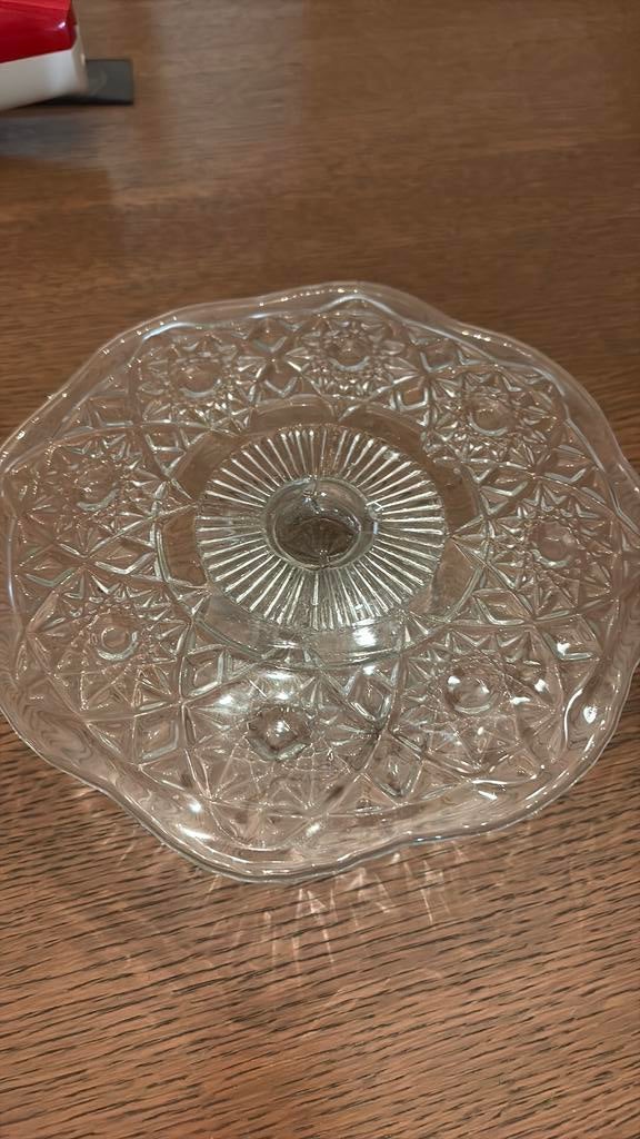 glazen taartschotel 21 cm, Ophalen of Verzenden