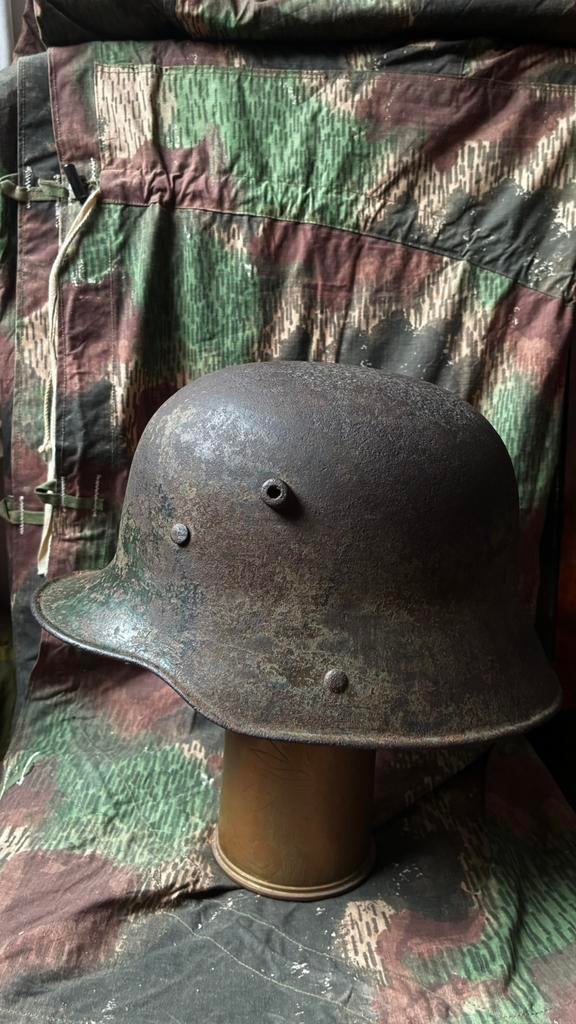 Duitse Mimikri camouflagehelm Wo1, Ophalen of Verzenden, Landmacht, Helm of Baret