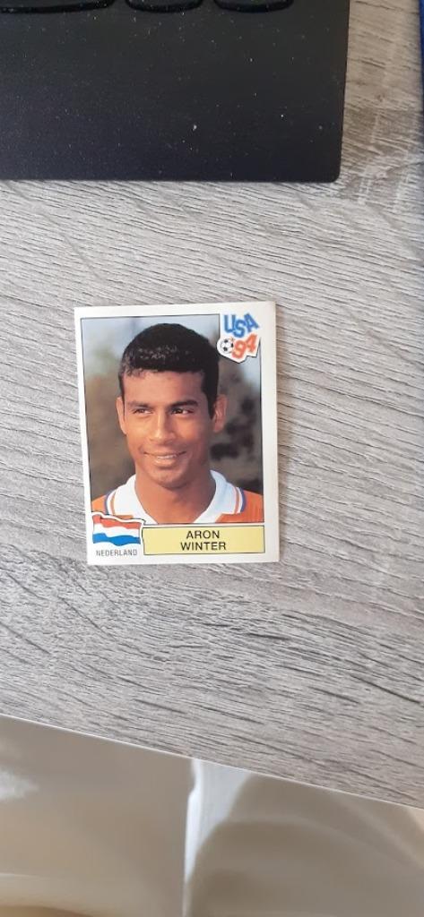 Autocollant Panini World Cup USA 94 Aron Winter. Dos noir., Enlèvement ou Envoi, Comme neuf, Sport