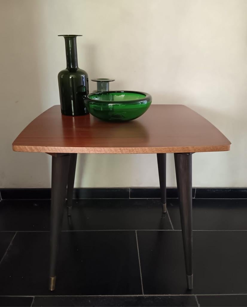 Vintage bijzettafel salontafel, Enlèvement ou Envoi, Comme neuf, Carré, Vintage