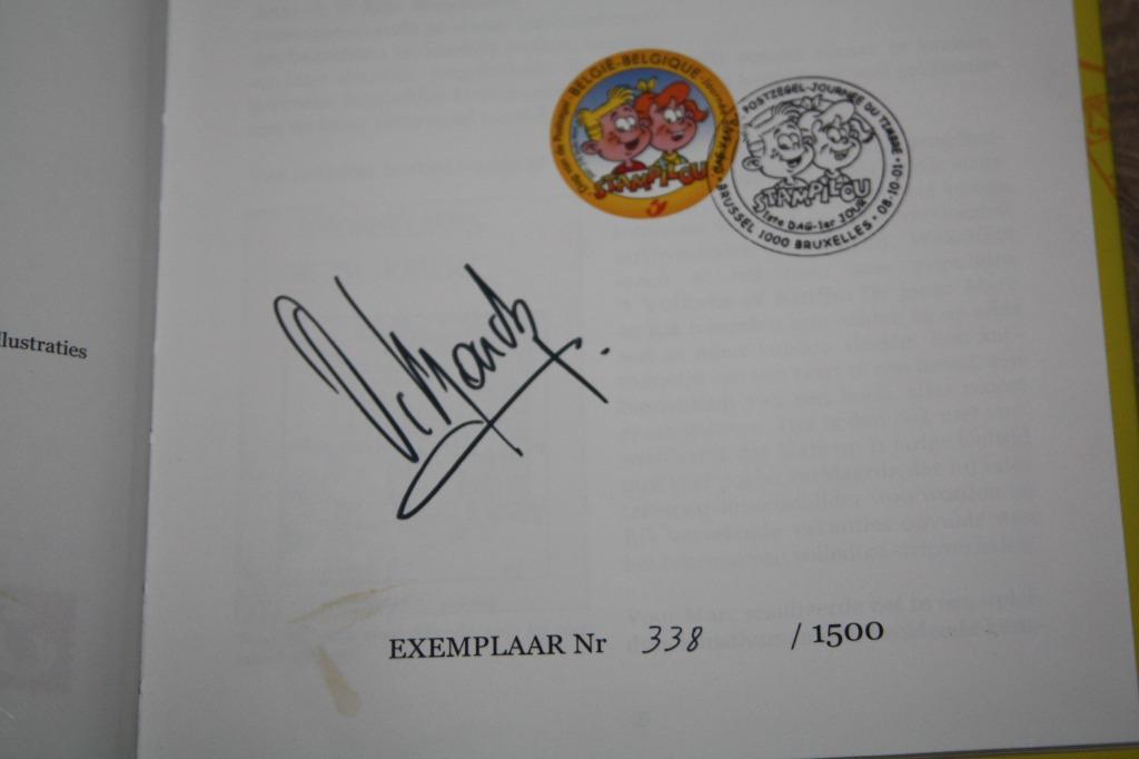 HC , Gesigneerd met 1e dag stempel op zegel en nr 338/1500, Enlèvement ou Envoi, Une BD, De Marck en De Wulf, Utilisé