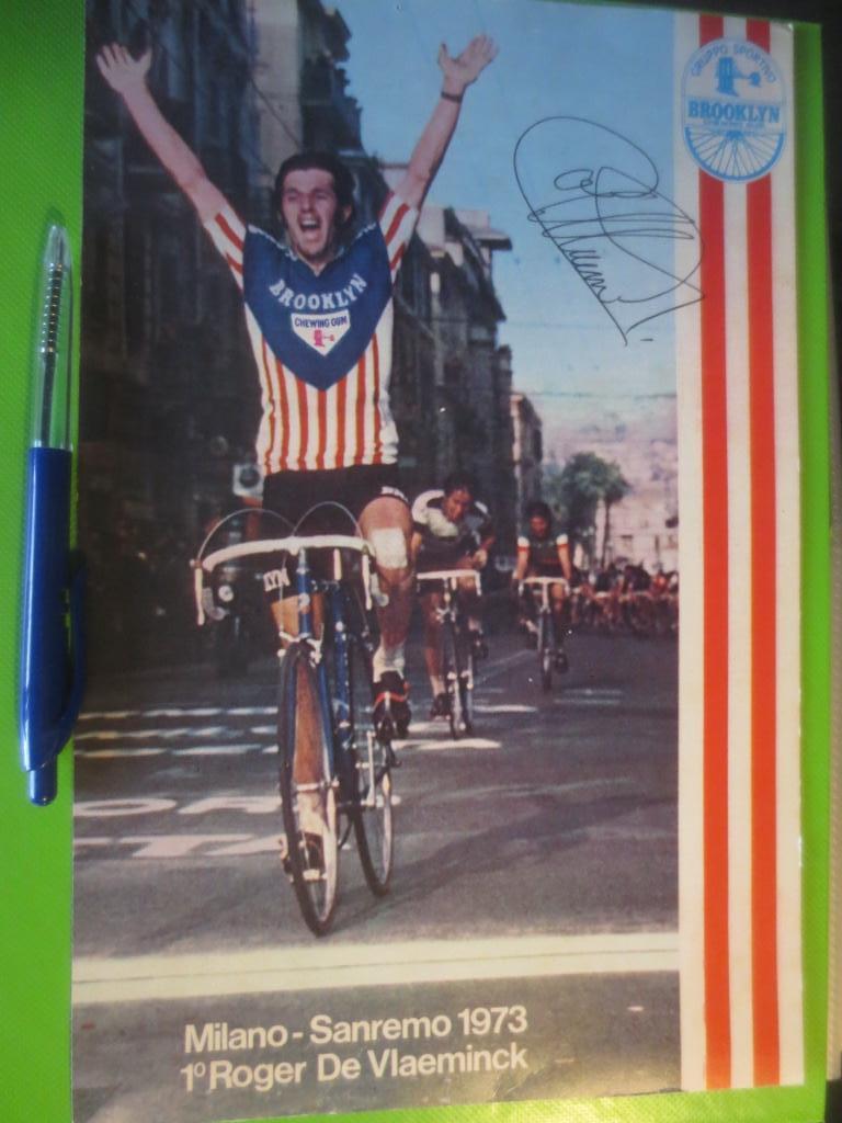 wielerkaart 1973 team brooklyn  roger de vlaeminck  signe, Verzenden, Zo goed als nieuw