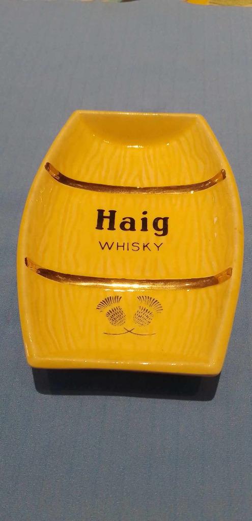 asbak geel vintage Whhisky Haig, Verzamelen, Ophalen of Verzenden, Zo goed als nieuw, Asbak