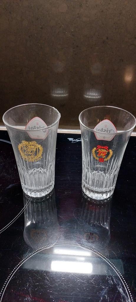 Cristal  Alken  2 tulpkes versch.  75 jaar, Ophalen of Verzenden