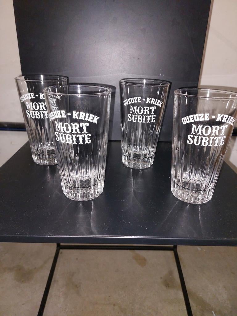 Gueze kriek mortsubite, Ophalen of Verzenden, Zo goed als nieuw, Bierglas