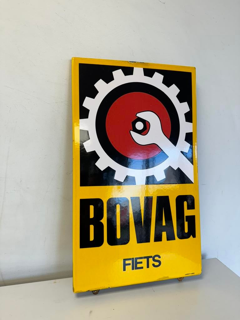 BOVAG emaille reclamebord, Ophalen of Verzenden, Gebruikt, Reclamebord