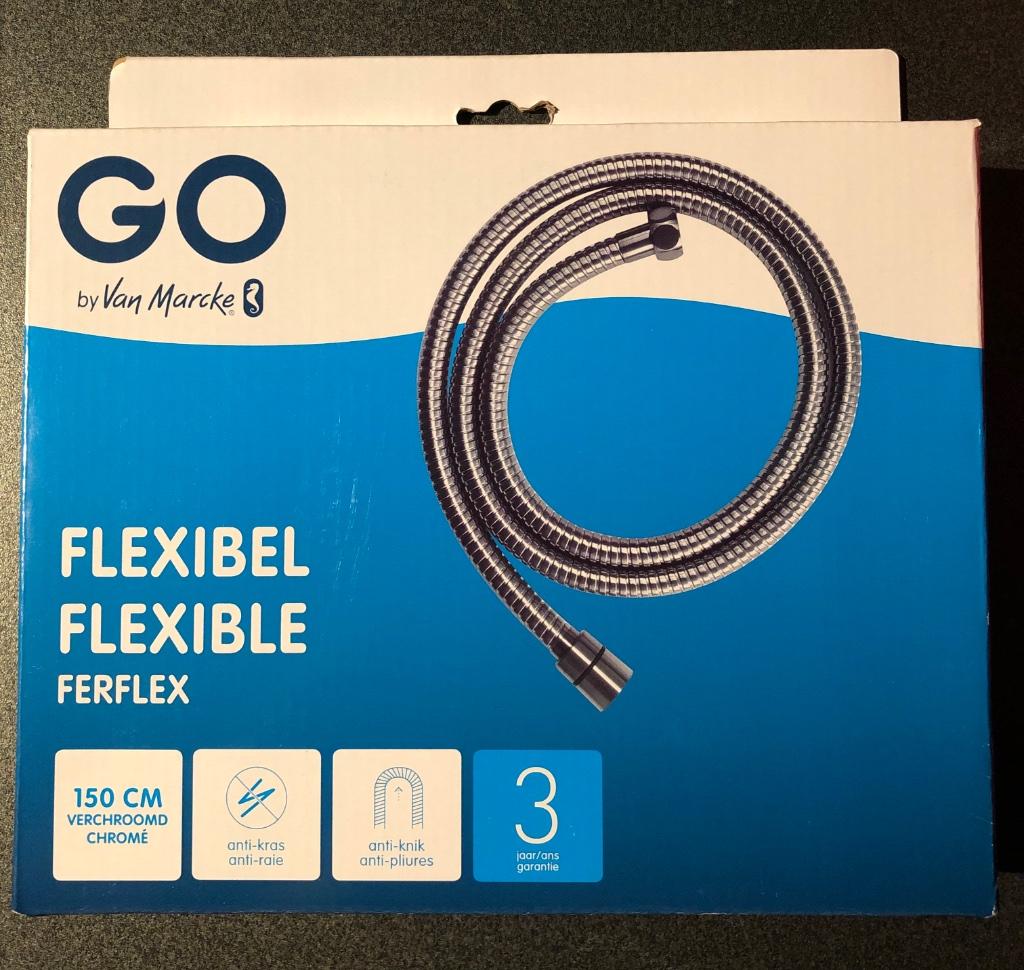 Van Marcke Go Ferflex doucheslang 150 cm chroom. Nieuw!, Enlèvement ou Envoi, Neuf, Chrome