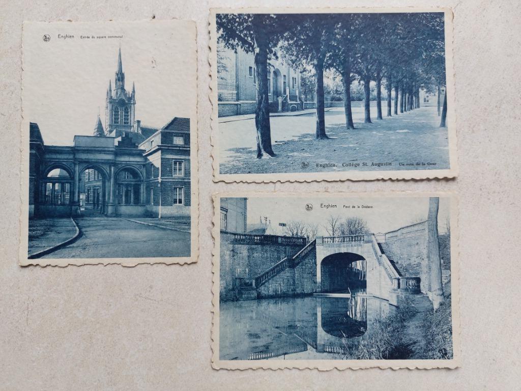 3 oude postkaarten Enghien (Edingen), Verzenden