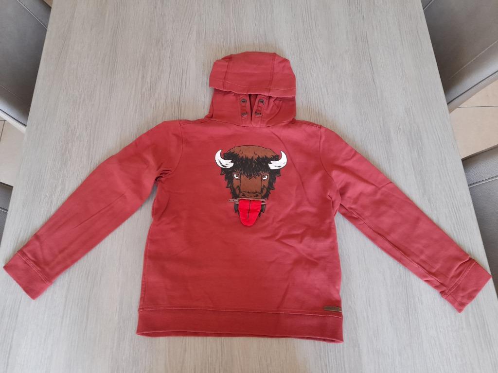 Roestkleurige hoedie Someone 140, Kinderen en Baby's, Kinderkleding | Maat 140, Trui of Vest, Ophalen of Verzenden, Zo goed als nieuw