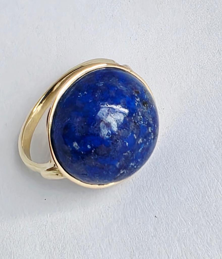 Antieke gouden ring met Lapis Lasuli, Ophalen of Verzenden, Goud, Ring
