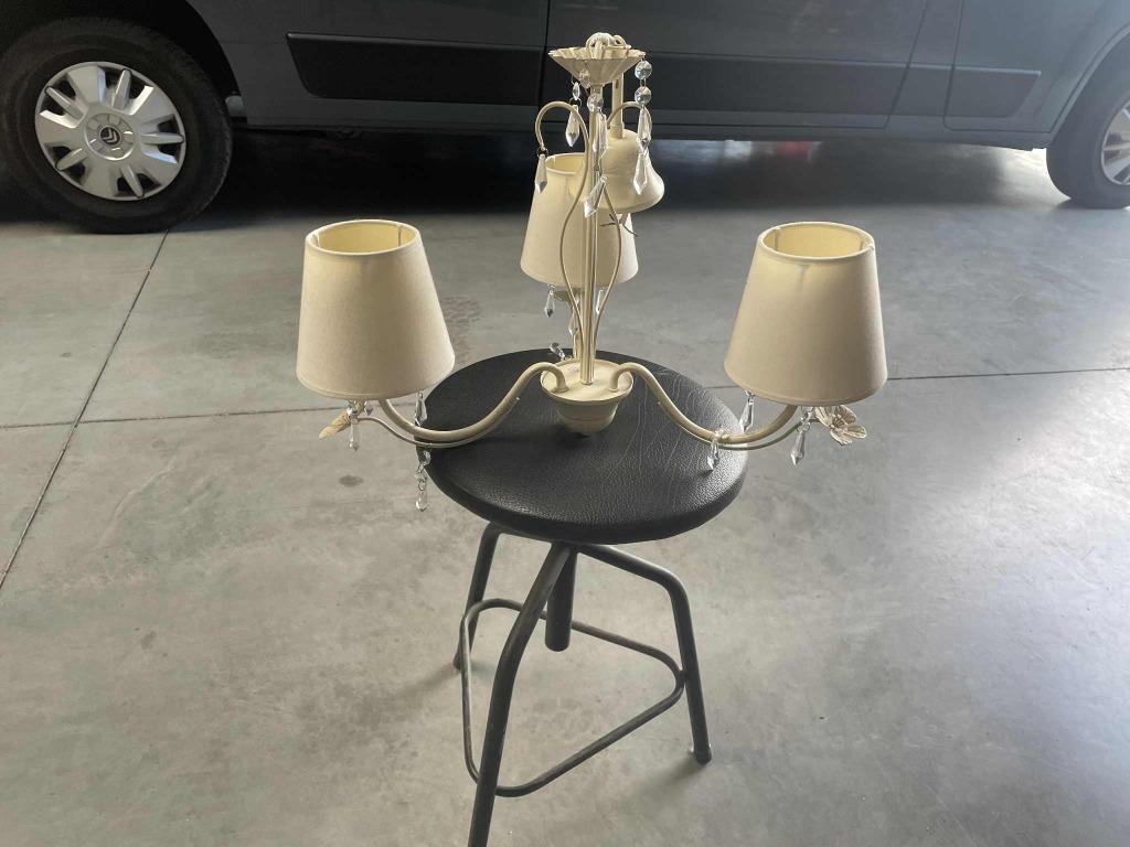 Landelijke luster met 3 armen, Ophalen, Zo goed als nieuw, Glas, Landelijk