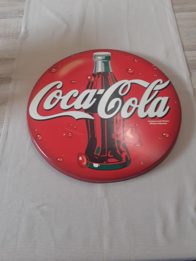 Reclamebord rond Coca-Cola, Ophalen of Verzenden, Reclamebord
