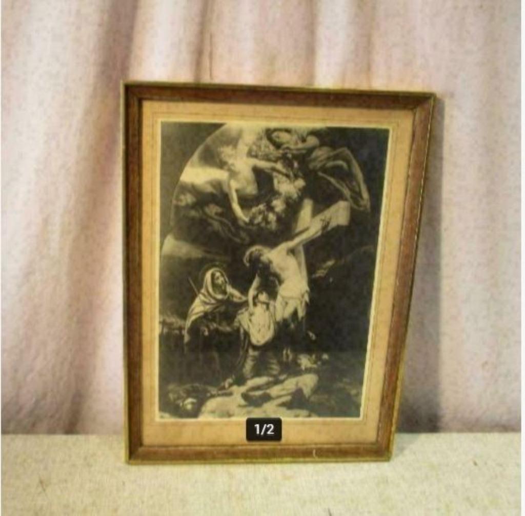 Belle gravure ancienne - Le Christ est descendu de la croix, Antiquités & Art, Enlèvement ou Envoi