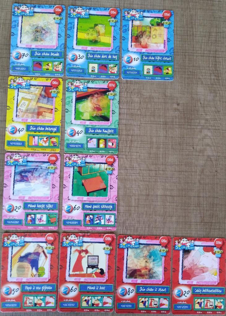 11 verzamelkaarten van Shin-Chan, Enlèvement ou Envoi, Comme neuf, TV, Photo ou Carte