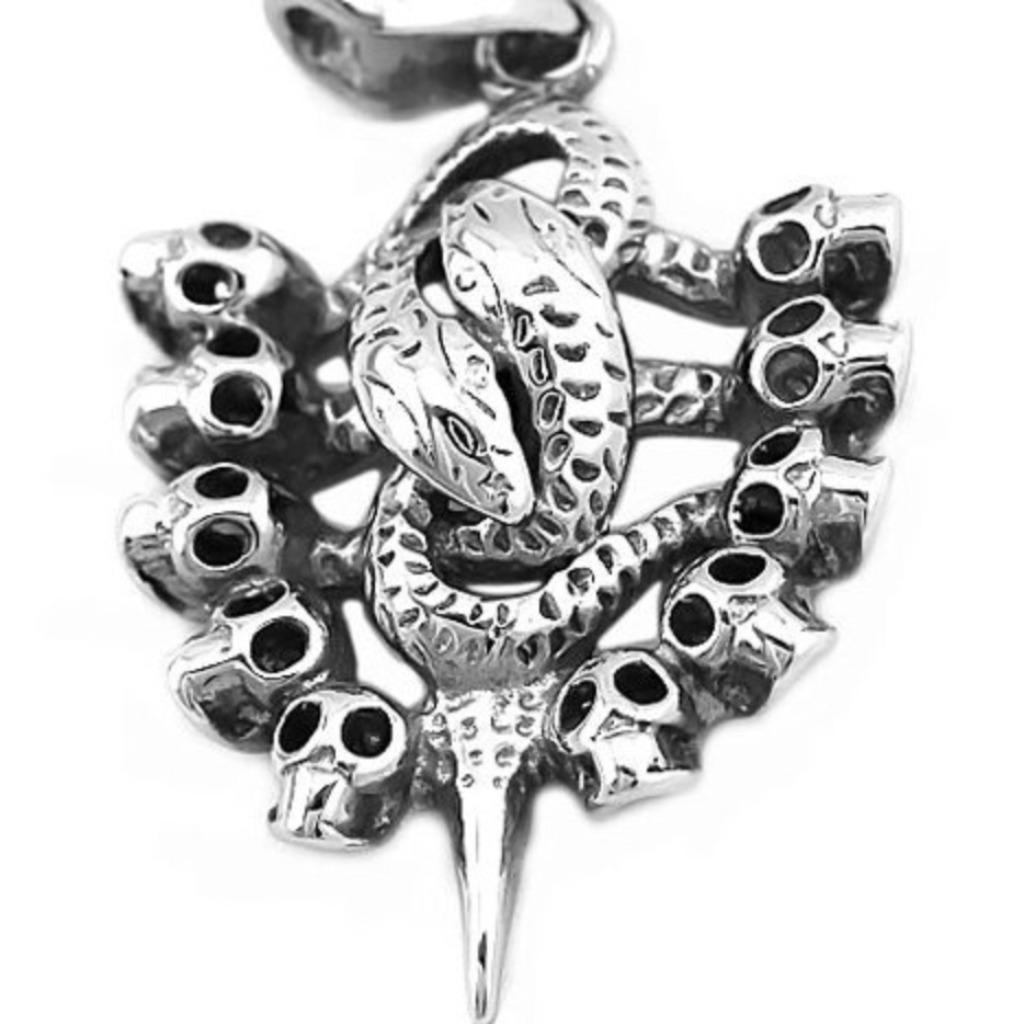Biker hanger in chirurgisch staal snake & skulls, Ophalen of Verzenden, Nieuw