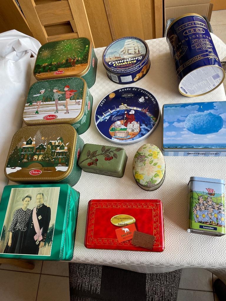 Metalen dozen van Delacre/ Côte d'Or/ Destrooper, Verzamelen, Ophalen of Verzenden, Gebruikt, Koek(jes), Overige merken
