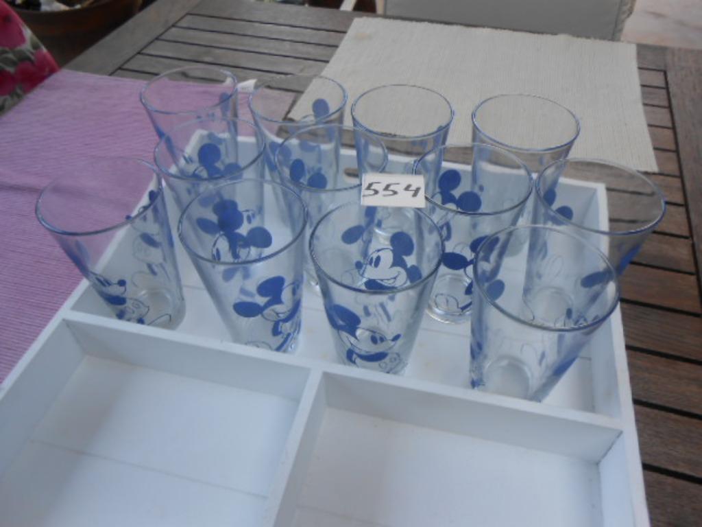 glas drinkglas Disney Mickey Mouse blauw 300ml  12 stuks, Enlèvement ou Envoi, Mickey Mouse, Utilisé, Service