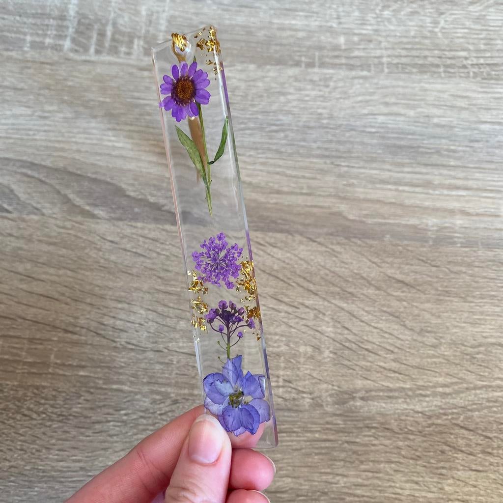 Resin boekenlegger met gedroogde bloemen, Ophalen of Verzenden, Nieuw, Overige onderwerpen