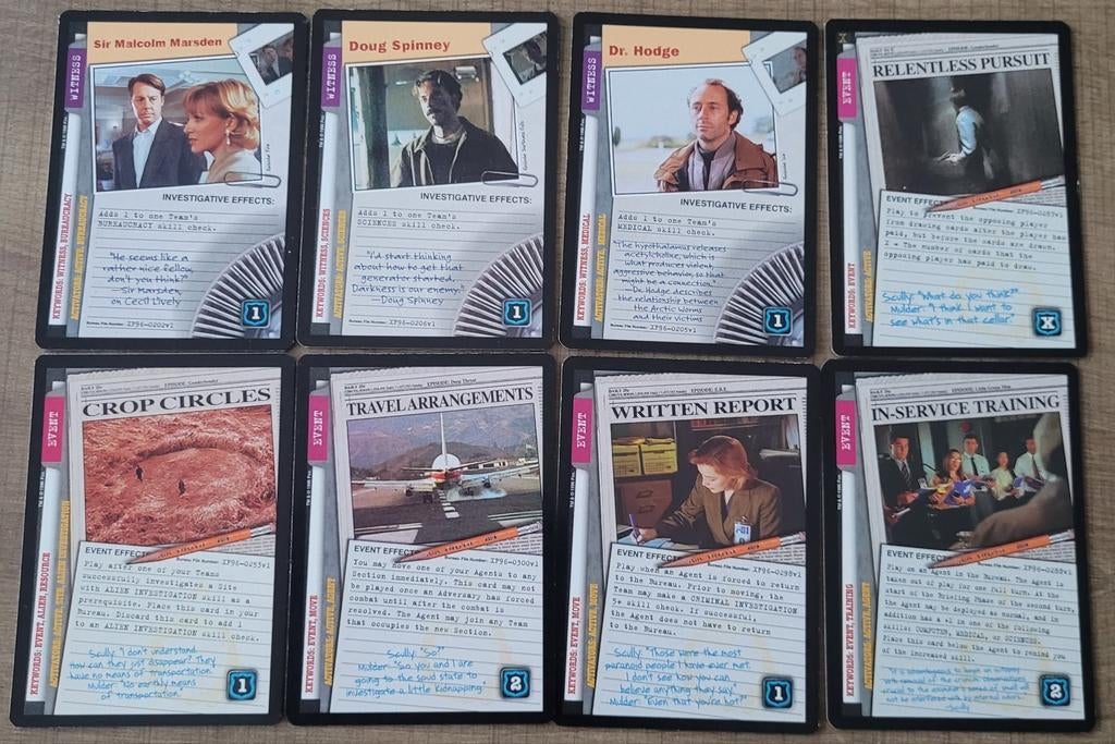 8 verzamelkaarten: The X-Files trading card game (1996), Verzamelen, Ophalen of Verzenden, Zo goed als nieuw, Tv, Foto of Kaart