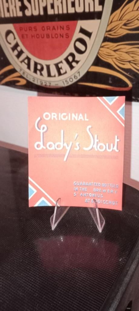 Brasserie bière étiquette Lady's Stout, Enlèvement ou Envoi, Comme neuf, Panneau, Plaque ou Plaquette publicitaire, Autres marques