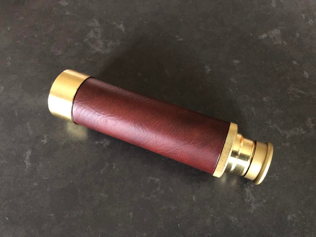 messing telescoop (25x30 mm), Enlèvement ou Envoi, Comme neuf, Moins de 80 mm, Télescope réfracteur (lentilles)