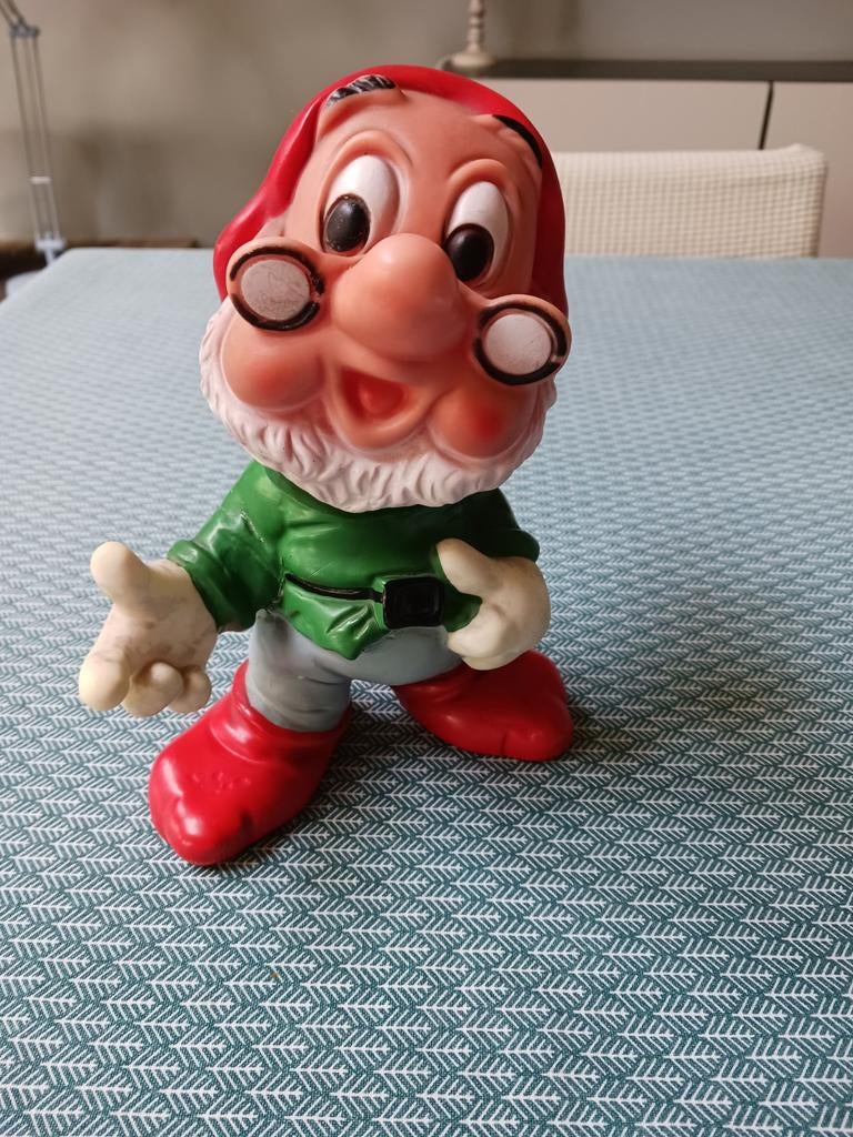 Vintage knijp/pieppop dwerg uit Sneeuwwitje., Verzamelen, Ophalen of Verzenden, Gebruikt