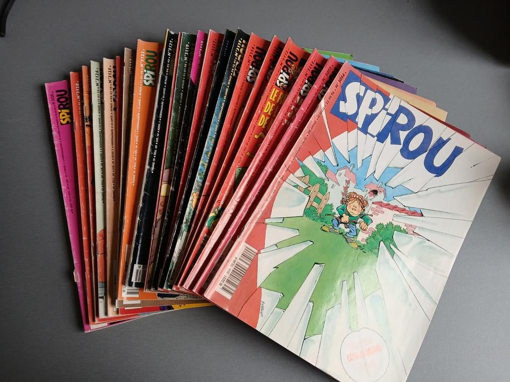 Magazines Spirou 3054-3055 et 3111 à 3128, Série complète ou Série, Envoi, Utilisé