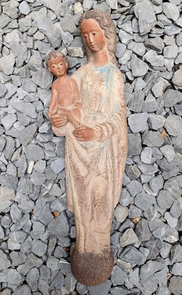 Grande statue de Marie en terre cuite, Enlèvement ou Envoi