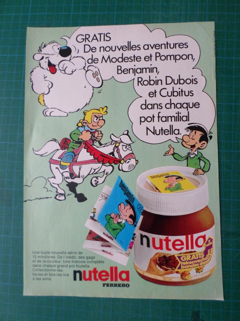 Nutella pâte à tartiner - publicité papier - 1974, Ophalen of Verzenden, Gebruikt, Overige typen