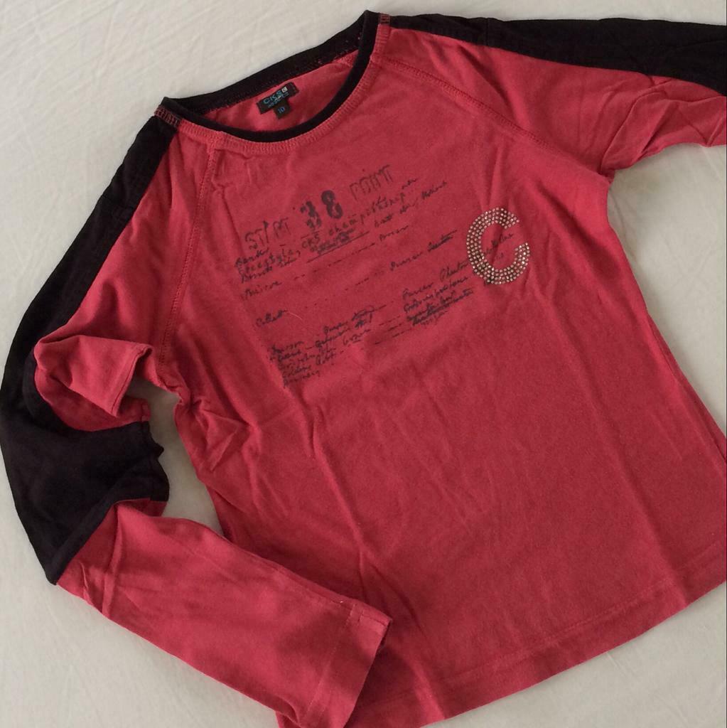 t-shirt fille manches longues CKS 10 j 140 rouge, Enlèvement ou Envoi, Chemise ou À manches longues, CKS, Utilisé