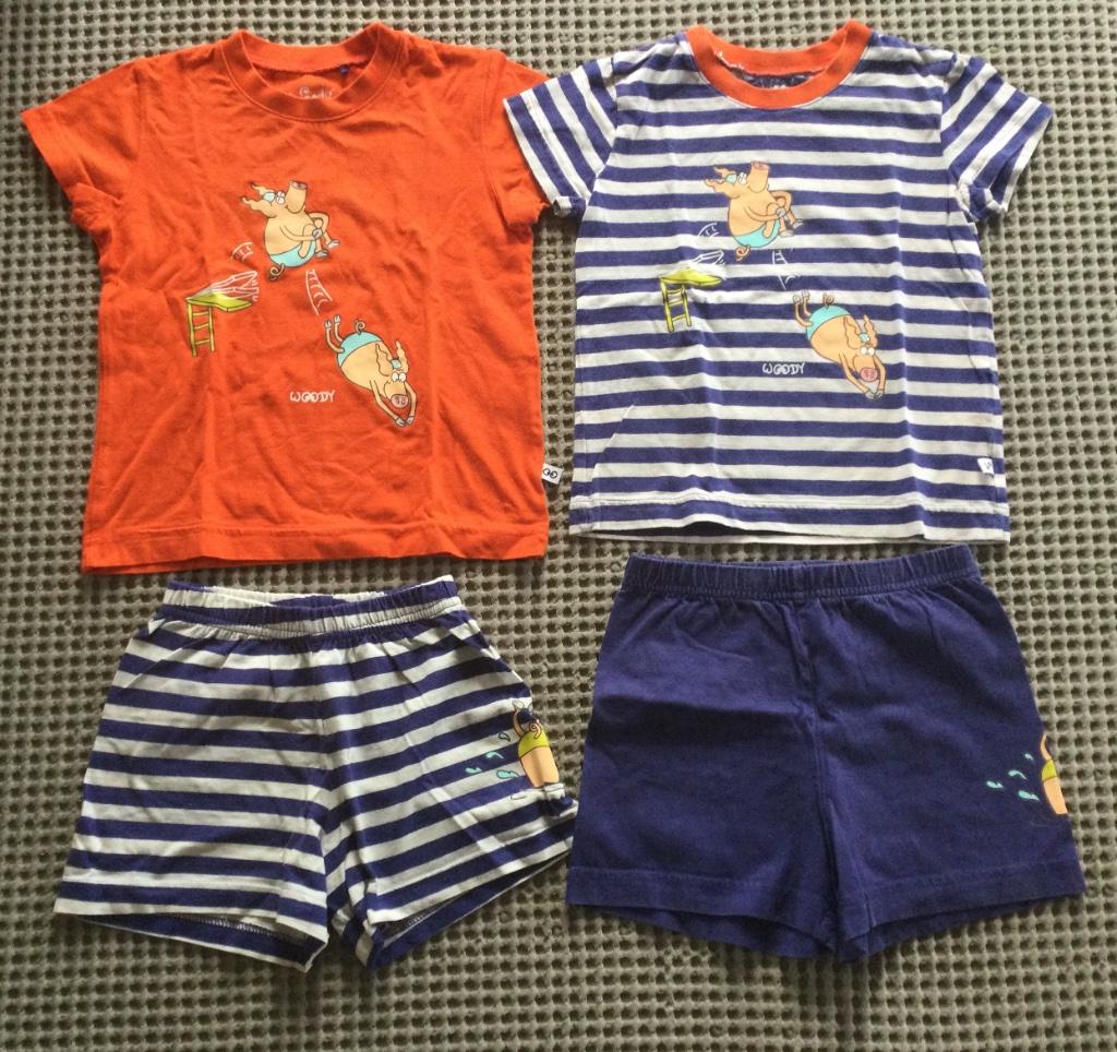 2 zomerpyjama’s Woody 98 / 3 jaar, Nacht- of Onderkleding, Gebruikt, Ophalen of Verzenden, Jongen