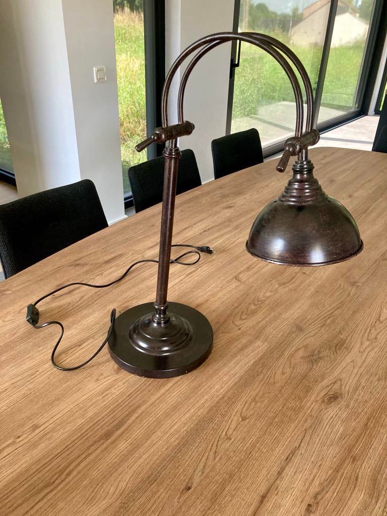 Maisons du Monde zwarte tafellamp met boog, Huis en Inrichting, Ophalen of Verzenden, Zo goed als nieuw, Metaal