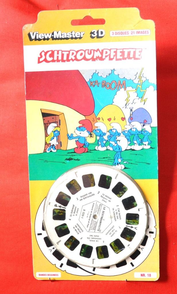 3 disques view- master 3d schtroumpfette  (11), Ophalen of Verzenden, Gebruikt, Kind, Foto