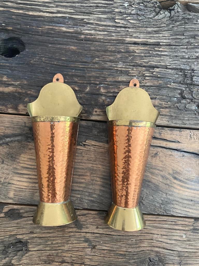 2 x antiek mini kolenkit koper - pennenhouder, Antiek en Kunst, Ophalen of Verzenden, Koper