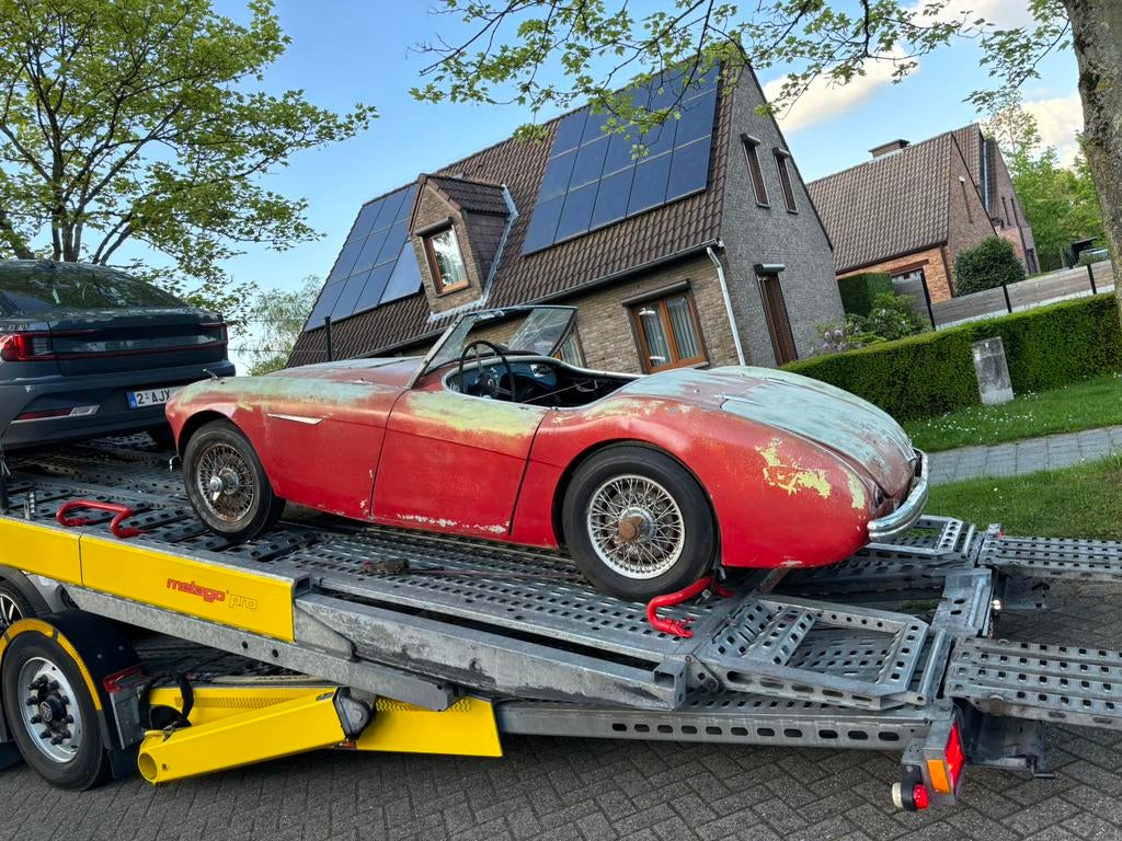 Austin healey 100 / 4 projectauto begin 1954, Achterwielaandrijving, 4 cilinders, Cabriolet, Leder