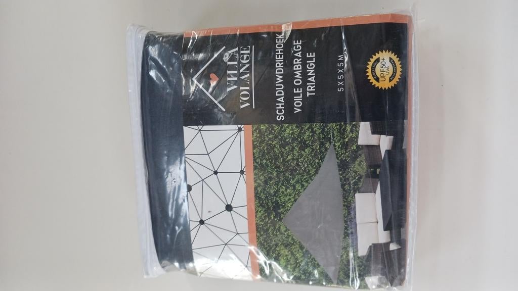 SCHADUWDRIEHOEK. 5x5x5 nieuw. Nog niet uit verpakking, Tuin en Terras, Verzenden, Zo goed als nieuw