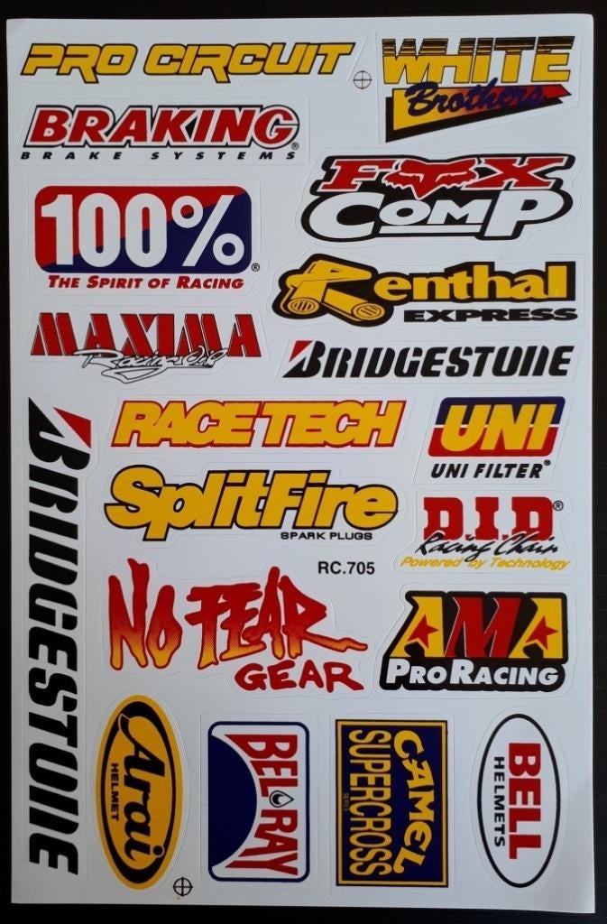 Pro Circuit 100% Bell Arai Bel-Ray DID stickerset motor helm, Motoren, Ophalen of Verzenden